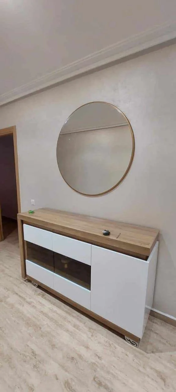 Miroir rond cadre peinture laqué