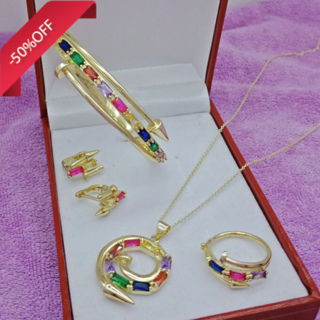 Couleurs insombres, composé d'une chaîne, bracelet, bagues, bague,