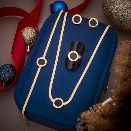 Pack 4 pieces cercle noir