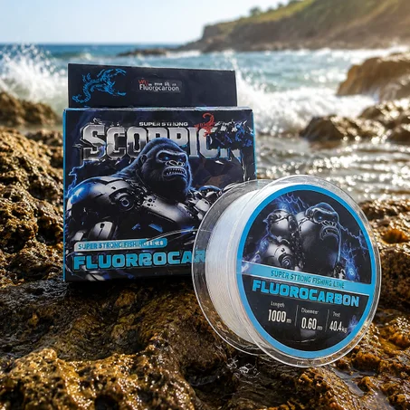 فلوروكربون  Scorpion Fluorocarbon 100M – قوة عالية وتخفي ممتاز لصيد البحر 🐟🔥