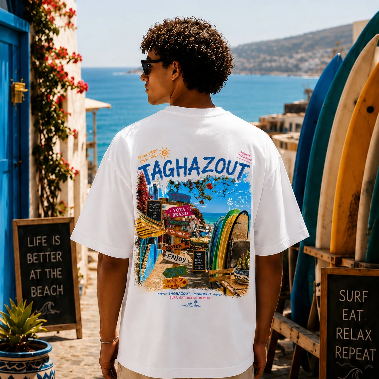 ( WHITE ) T-SHIRT TAGHAZOUT VIBES