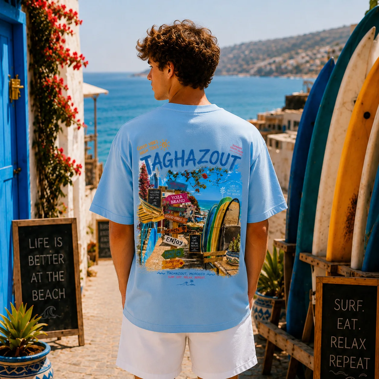 ( SKY BLUE ) T-SHIRT TAGHAZOUT VIBES