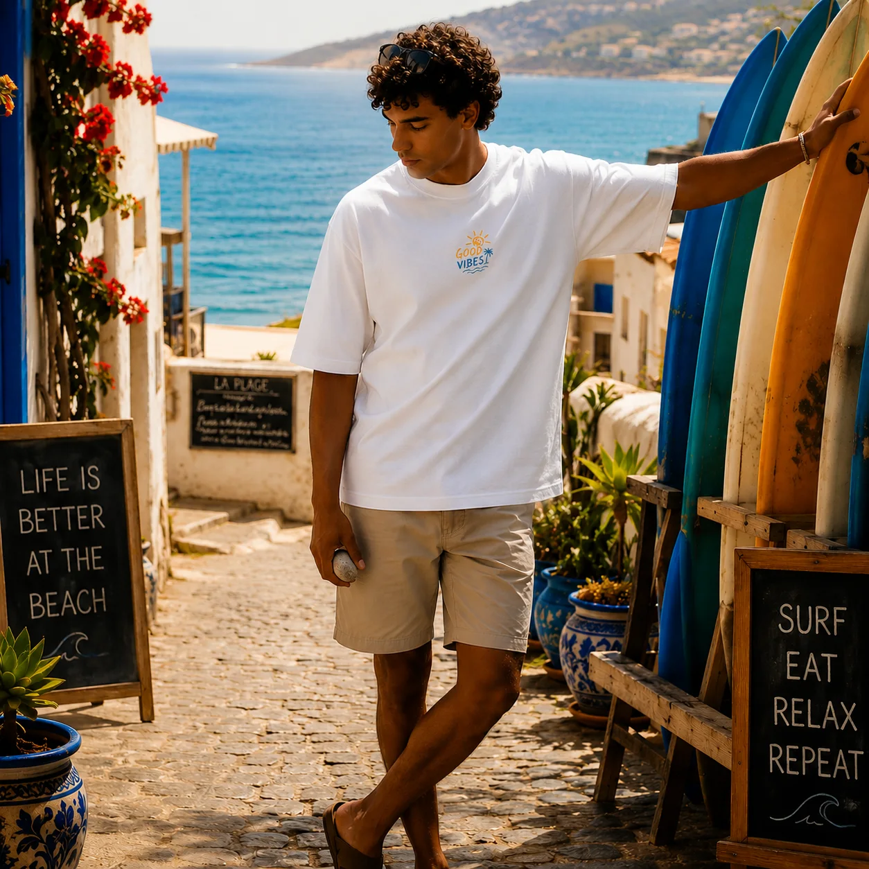 ( WHITE ) T-SHIRT TAGHAZOUT VIBES