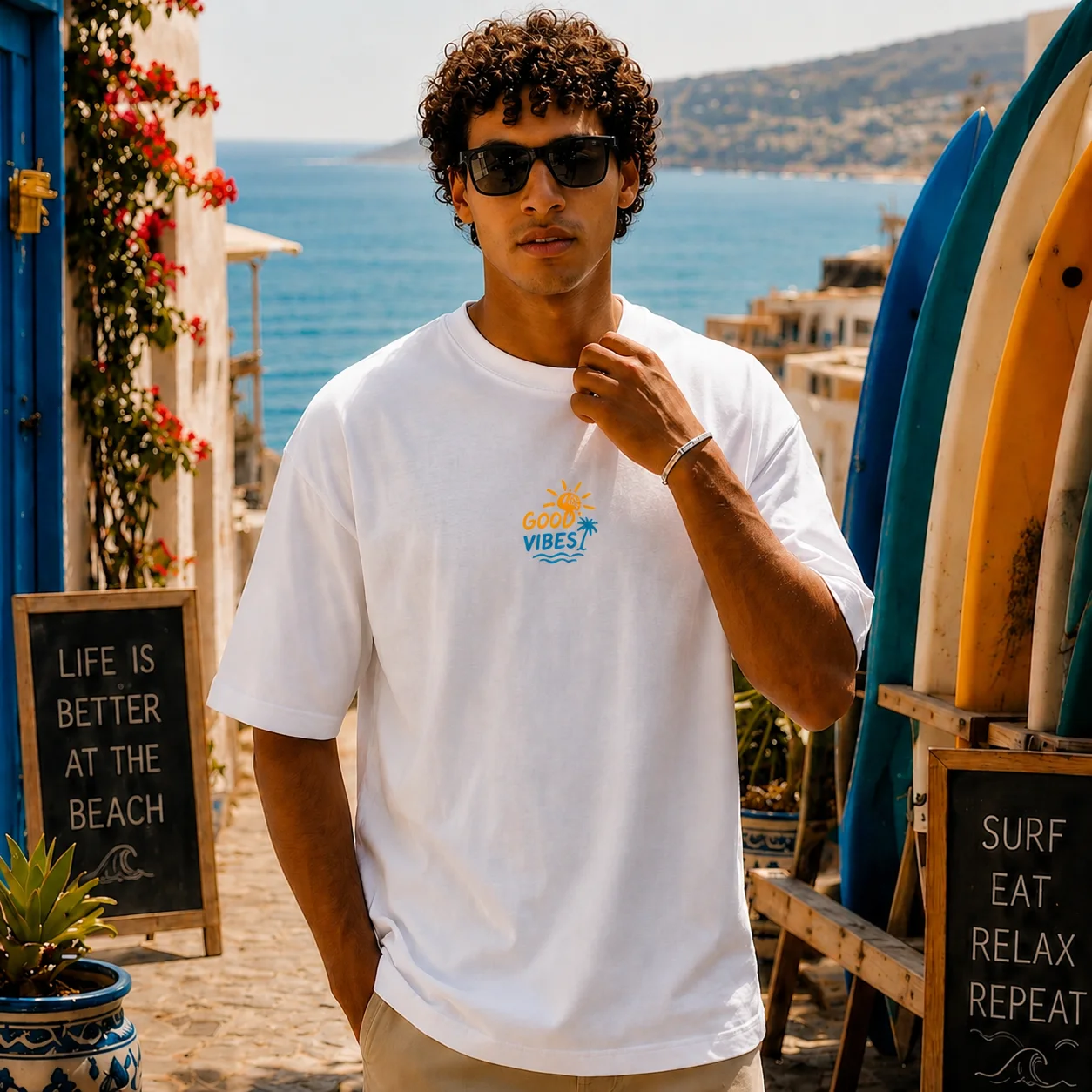 ( WHITE ) T-SHIRT TAGHAZOUT VIBES