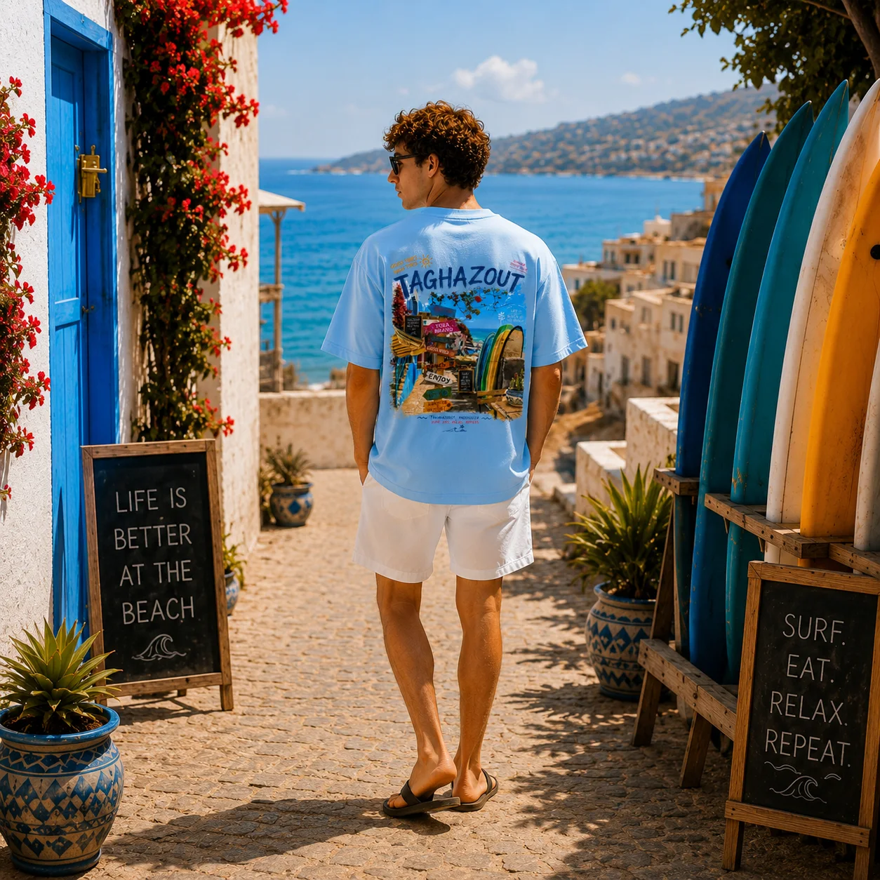 ( SKY BLUE ) T-SHIRT TAGHAZOUT VIBES