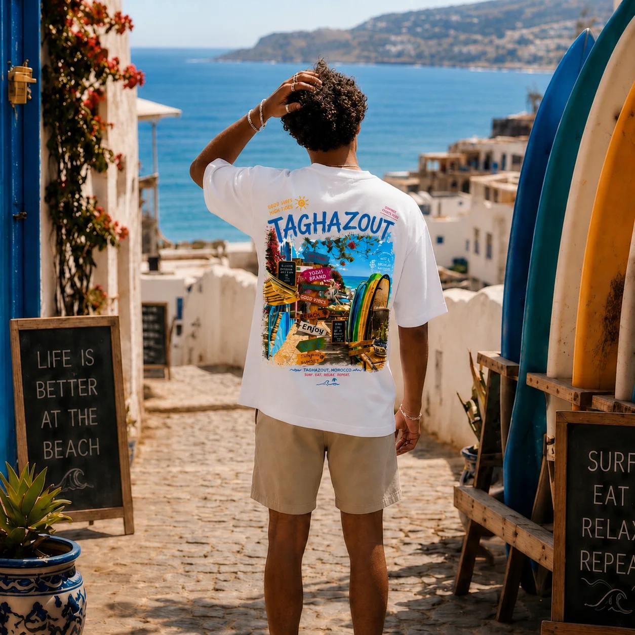 ( WHITE ) T-SHIRT TAGHAZOUT VIBES
