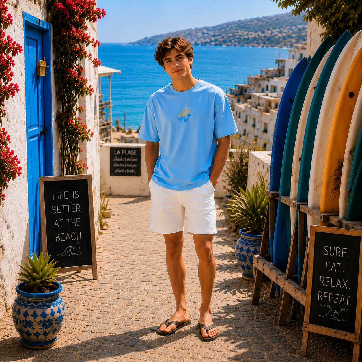 ( SKY BLUE ) T-SHIRT TAGHAZOUT VIBES