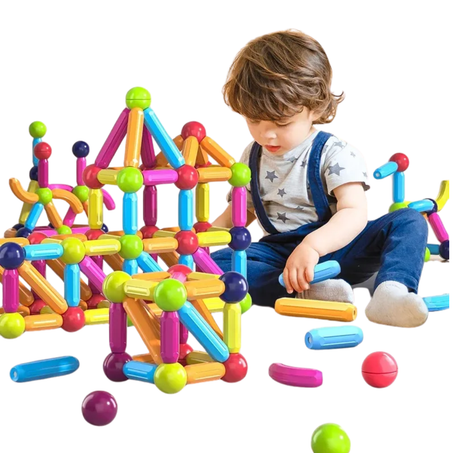 🧲 لعبة البناء المغناطيسية – 64 قطعة