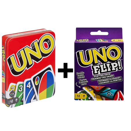 🃏 باك UNO المعدني + UNO Flip – الجودة والمتعة في باك واحد!