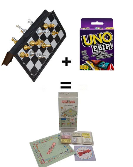 باقة المهارة والتحدي – شطرنج + أونو فليب = ميني مونوبولي مجانية
