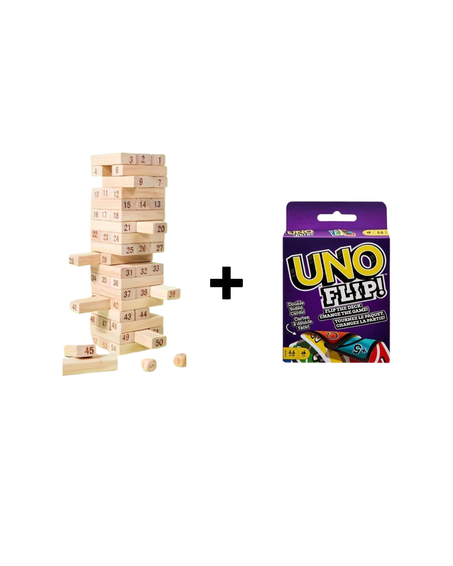 باقة المهارة والتحدي – لعبة البلوكات + UnoFLIP