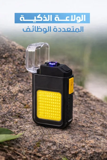 ولاعة كهربائية مزدوجة مع مصباح