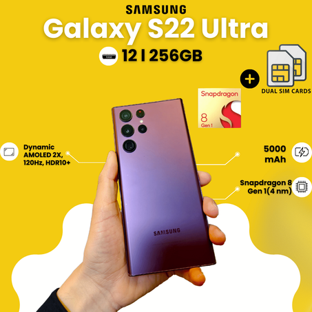 Samsung Galaxy S22 Ultra 12/256 GB , Snap Gen 1 , Dual sim cards