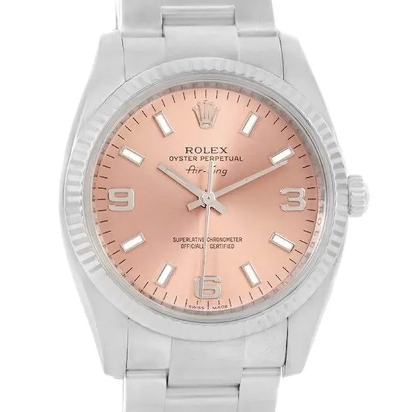 Rolex Air-king 114234PSO 36MM Pink Dial Silver-tone Case