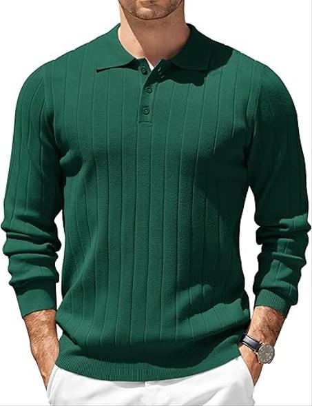 Mens Knit Polo Sweater