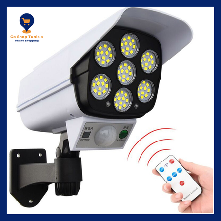 مصباح طاقة شمسية كاشف للحركة على شكل كاميرا مراقبة