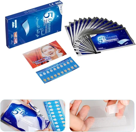 شرائط تبييض الاسنان سمايلكيت - لمينا خالية من الحساسية آمنة لتبييض الأسنان - مبيض أسنان غير قابل للانزلاق - تجربة مستخدم ممتازة - 14 شريط، 7 مرات من المعالجة