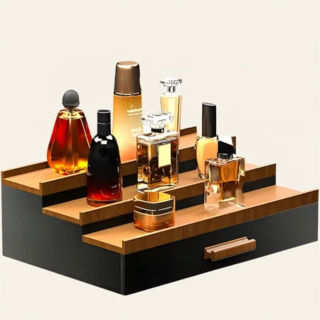 منظم كولونيا للرجال من سيفيروث مكون من 3 طبقات لعرض الكولونيا مع درج تخزين وعرض منظم العطور