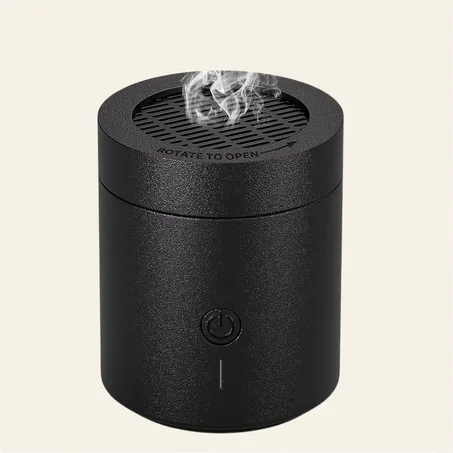 مبخرة كهربائية دوارة بغطاء قابل للطي، مبخرة بخور إلكترونية ذكية محمولة قابلة للشحن عبر USB