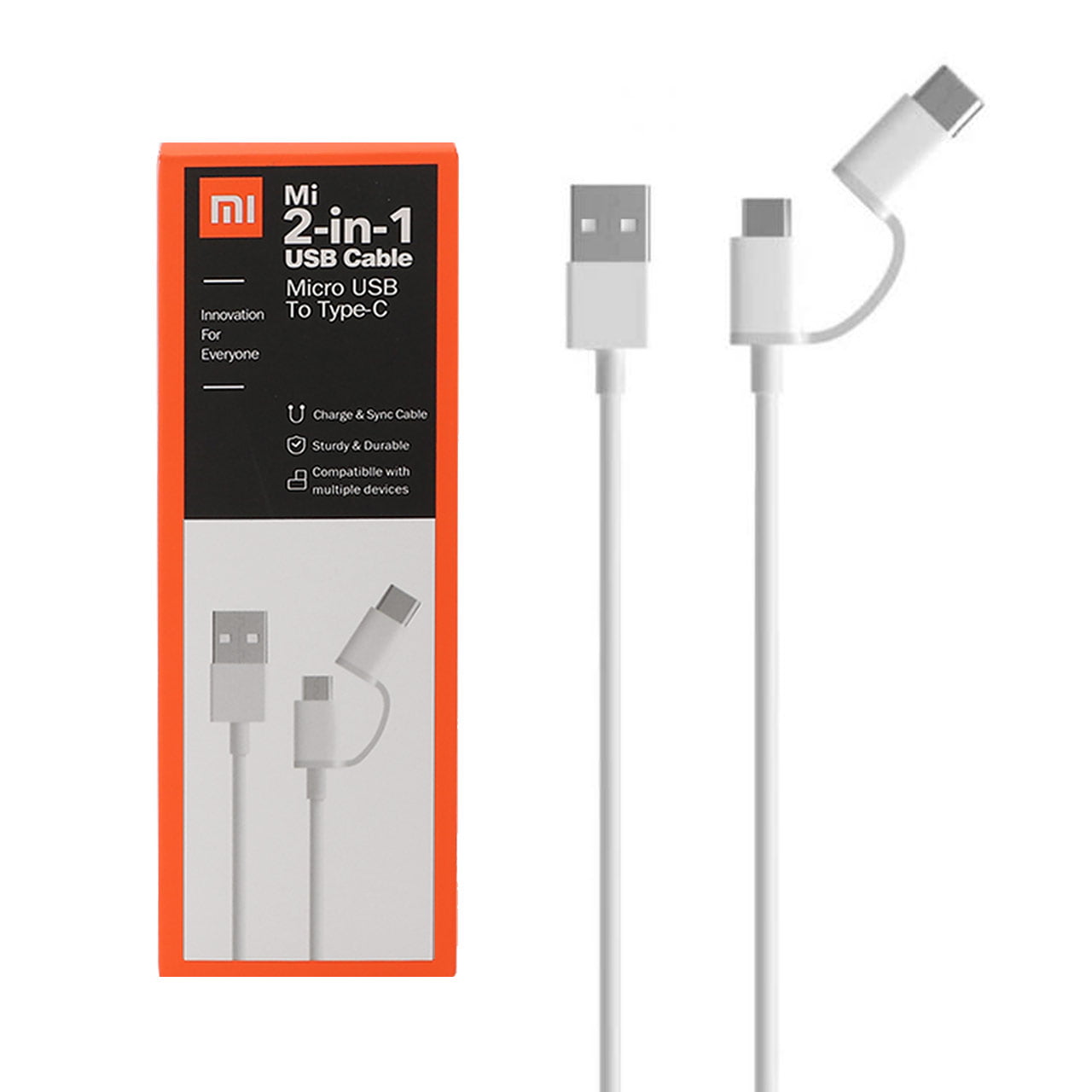 Xiaomi Mi 2-in-1 USB Cable (Micro USB to Type-C 100cm)