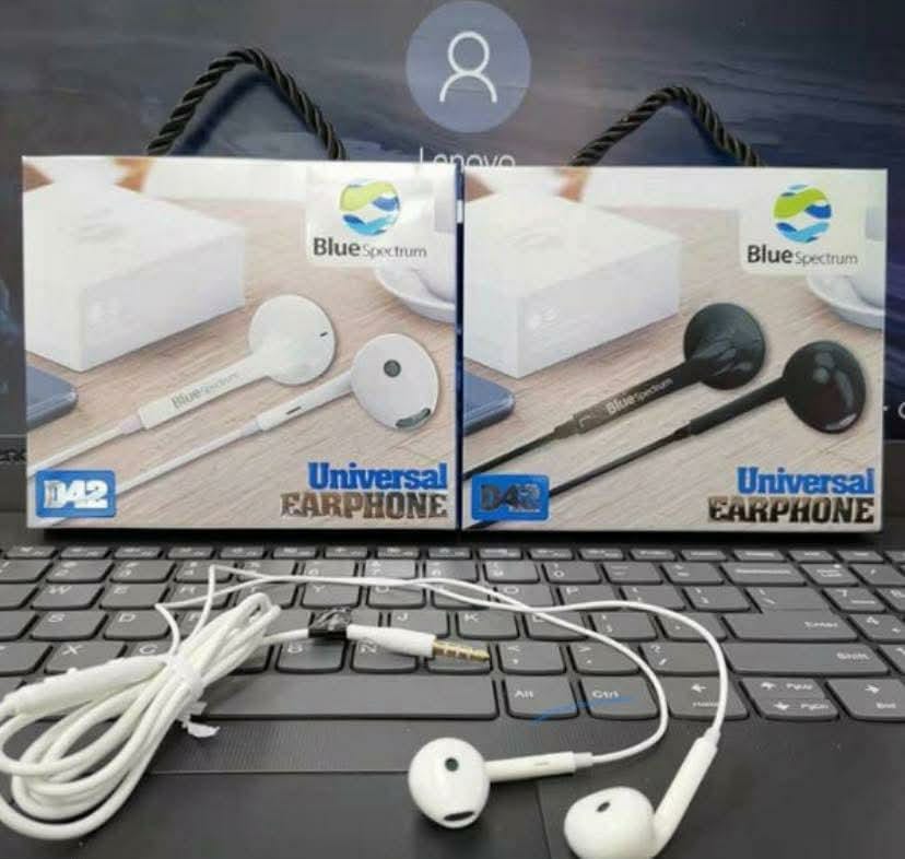 Generic Blue Spectrum D42 Pure Sound In Ear Headphones - Black, Wired