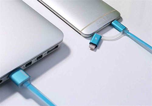 REMAX AURORA 2in1 8Pin+Micro USB Charger Sync High Speed Data Cable for iPhone Samsung (WHITE)