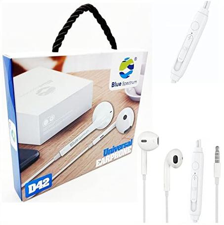 Generic Blue Spectrum D42 Pure Sound In Ear Headphones - Black, Wired