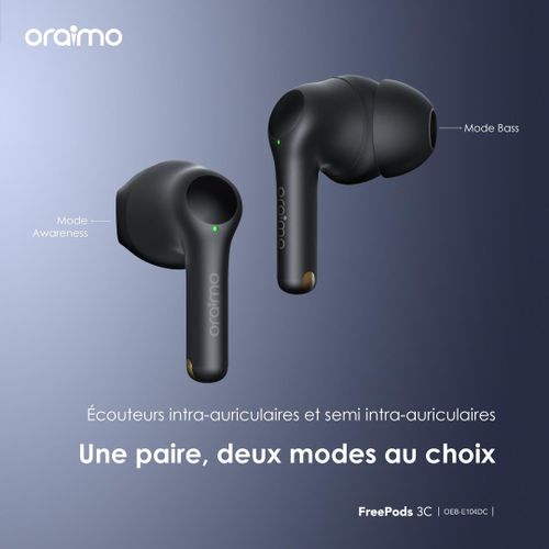 Oraimo FreePods 3C Écouteurs sans fil ENC-Noir