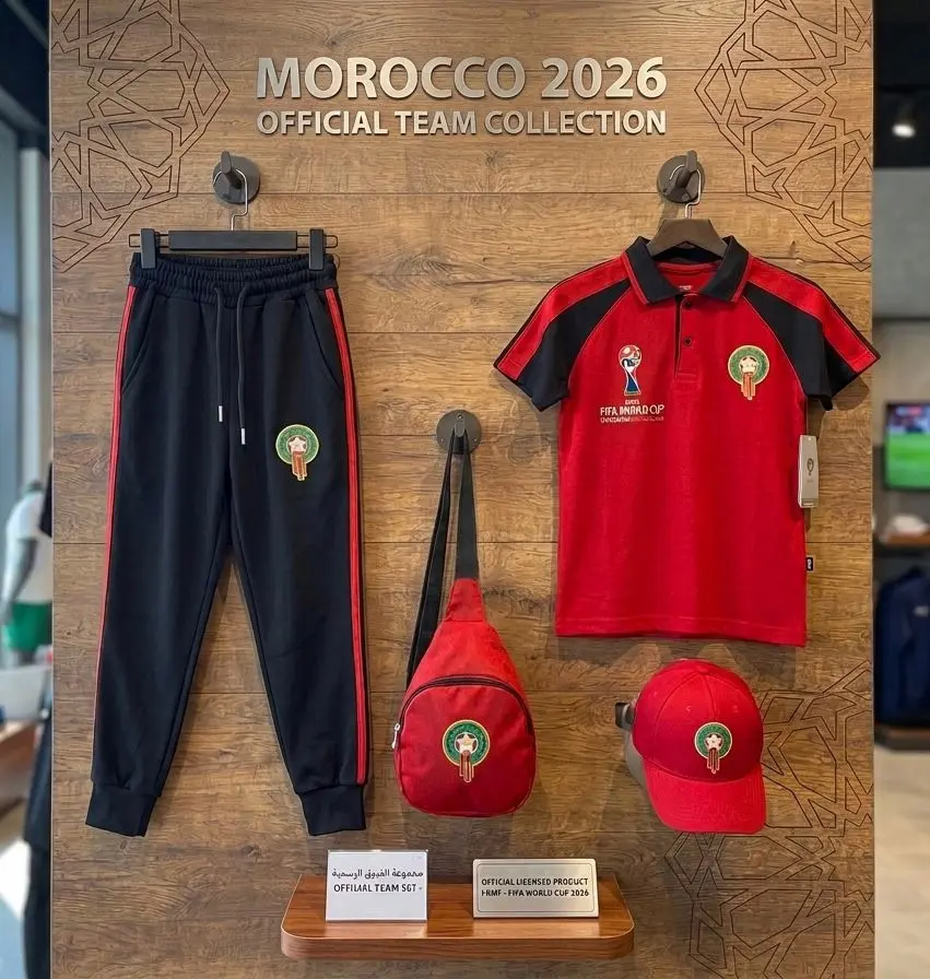 العرض الرياضي الأقوى للأطفال: طقم المغرب المتكامل (قميص + سروال + كاسكيط + صاك) 🦁