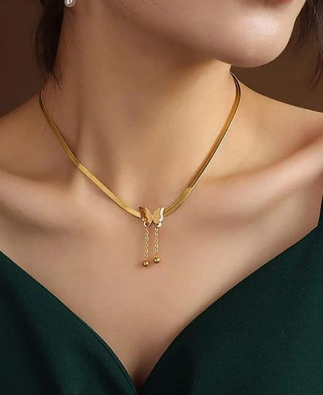 Collier Papillon Doré