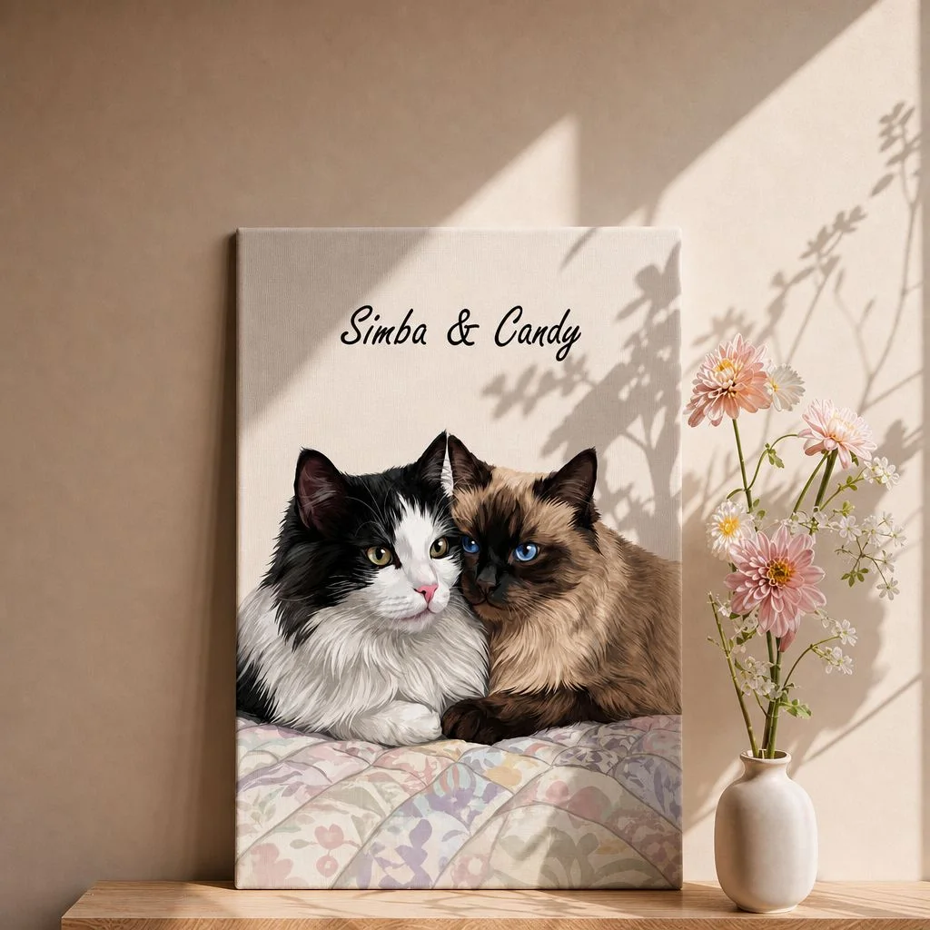 2 Animaux - Portrait Personnalisé