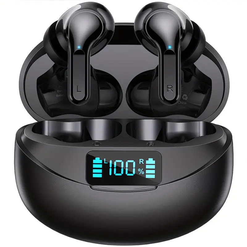 true wireless stereo eabuds tws noise cancelling headphones waterproof sport headset touch control earphones with led charging case details 0