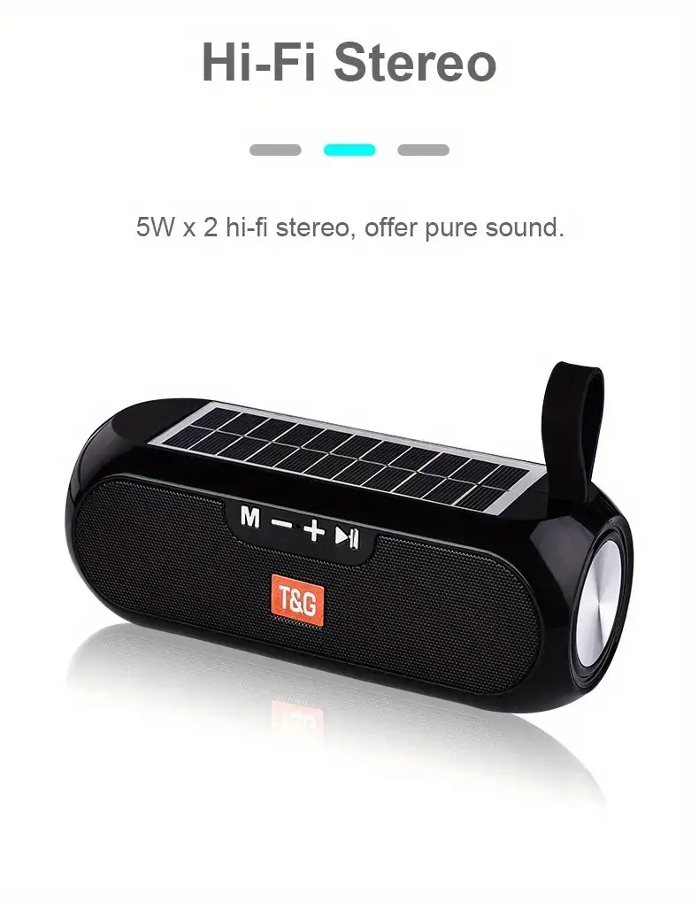 portable column wireless speaker stereo music box solar charging power bank speaker box mp3 speaker outdoor waterproof speaker details 8