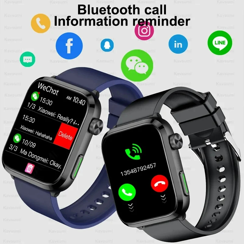 Smartwatches  GUHUAVMIBlutzucker Smartwatches Männer Laser therapie Harnsäure Blut Lipid Blut Sauerstoff Bluetooth Anruf Smartwatches