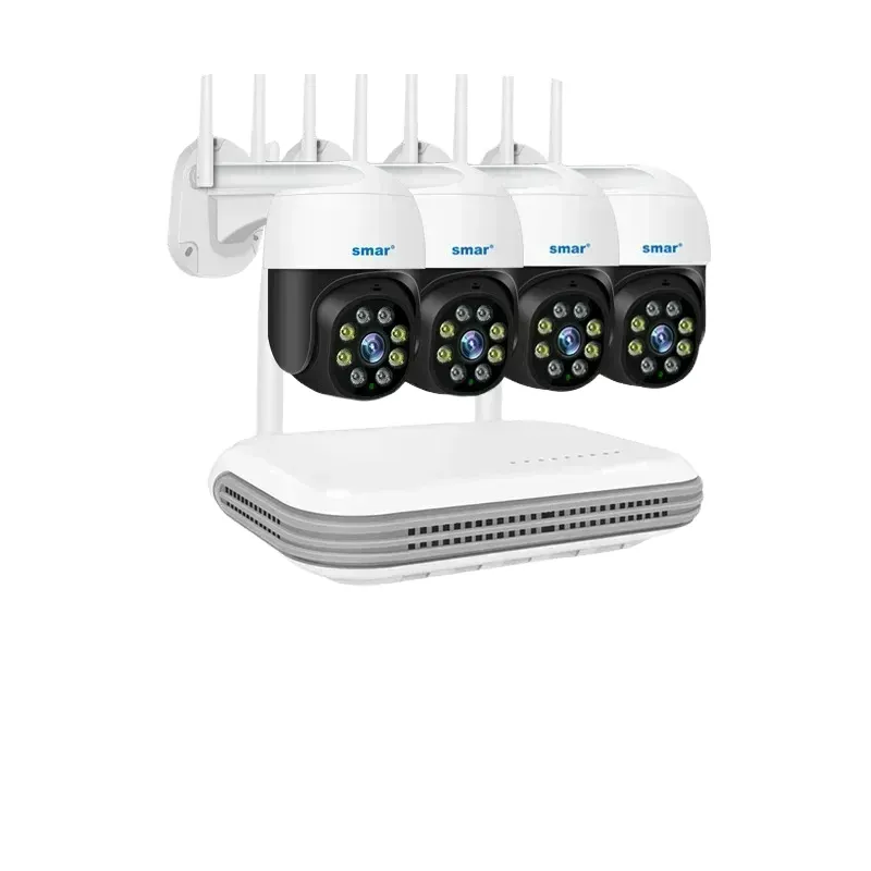 Smar 8CH HD H.265 2MP/4MP Wireless PTZ Camera System AI Face Detected Colorful Nihgt Vision Mini WiFi NVR Security Kit CCTV P2P