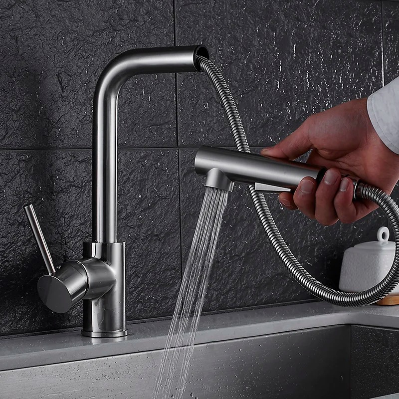 Küche Wasserhahn Messing Gebürstet Nickel Hohe Arch Küche Waschbecken Wasserhahn