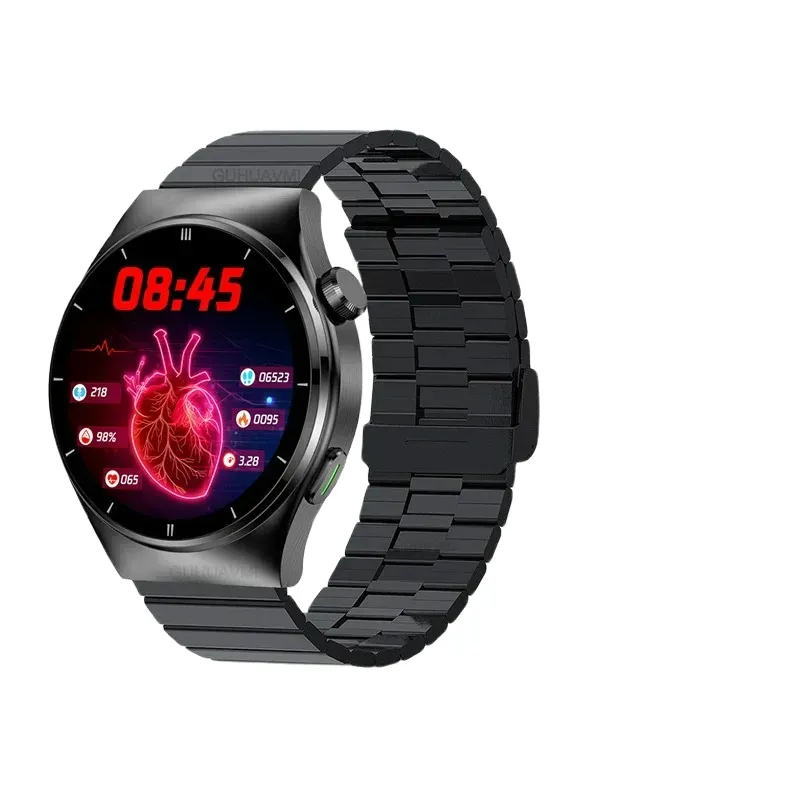 Laser therapie Blutzucker Harnsäure Bluetooth Anruf Smartwatch Männer Herzfrequenz Voll-Touchscreen Fitness Smartwatch