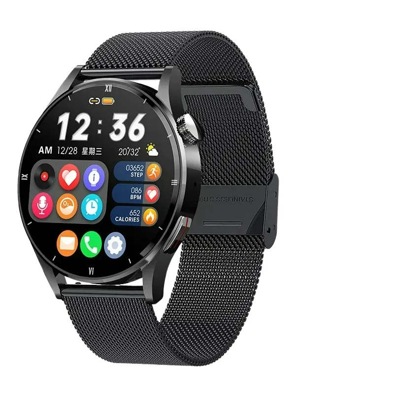 650nm Laser therapie Blutzucker Harnsäure Bluetooth Anruf Smartwatch Männer Herzfrequenz Voll-Touchscreen Fitness Smartwatch