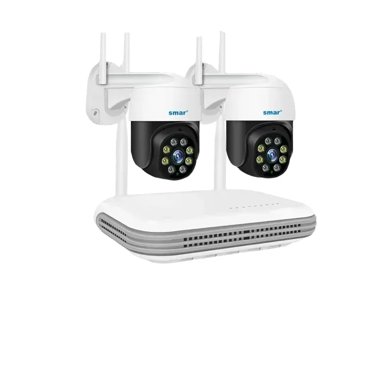 Smar 8CH HD H.265 2MP/4MP Wireless PTZ Camera System AI Face Detected Colorful Nihgt Vision Mini WiFi NVR Security Kit CCTV P2P