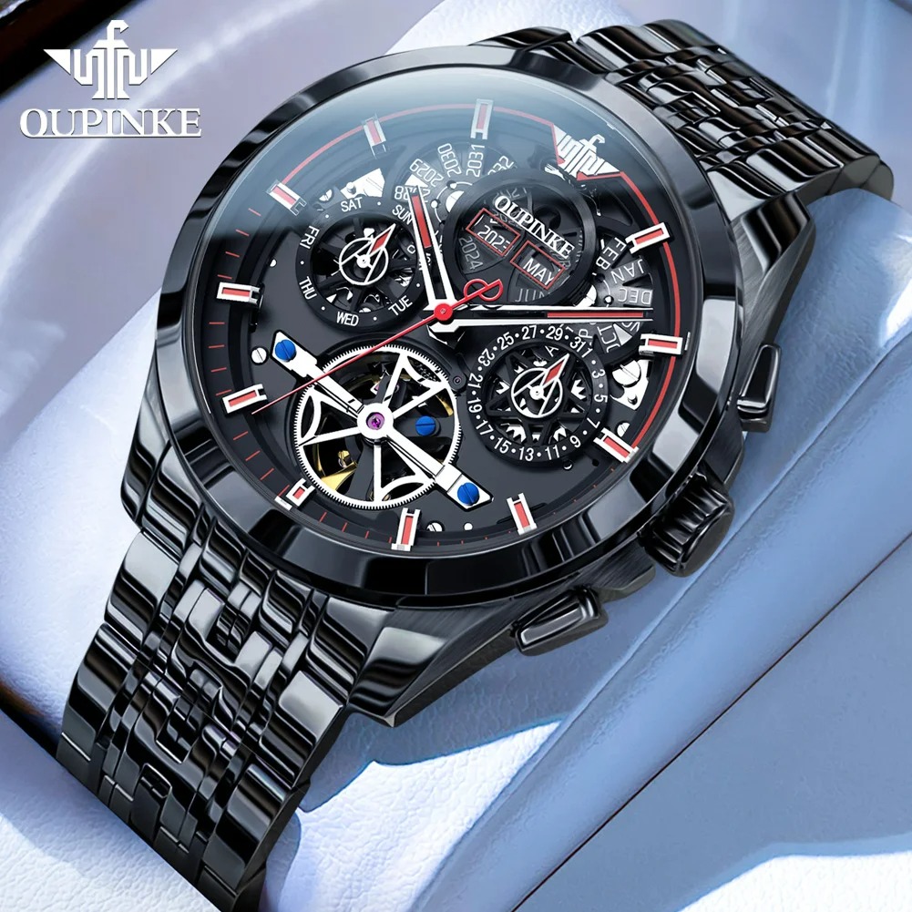 Oupinke automatische Uhr für Männer Luxusmarke mechanische Herren uhren wasserdichte Edelstahl Armbanduhr relogios masculino