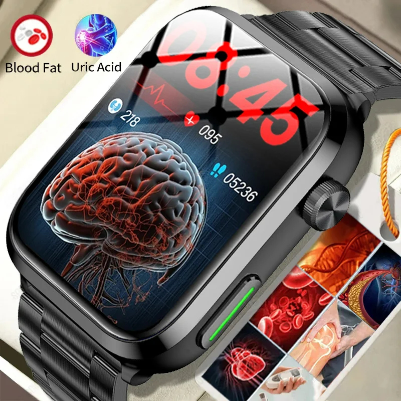 Smartwatches  GUHUAVMIBlutzucker Smartwatches Männer Laser therapie Harnsäure Blut Lipid Blut Sauerstoff Bluetooth Anruf Smartwatches