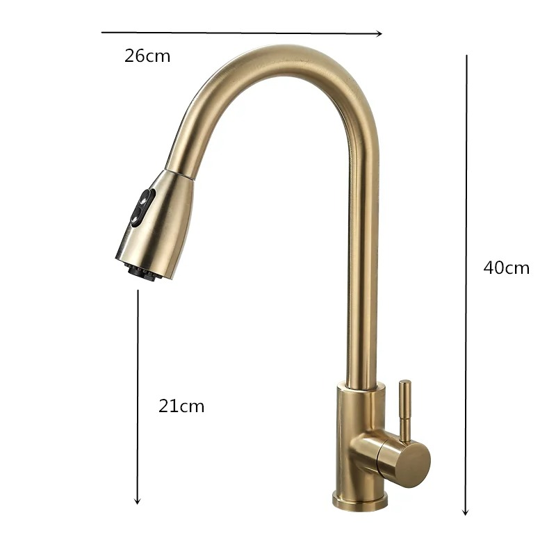 Wasserhahn Einzigen Handgriff Herausziehen Küche Tap Einzel Loch Griff Swivel Küche Mischbatterie Mischbatterie