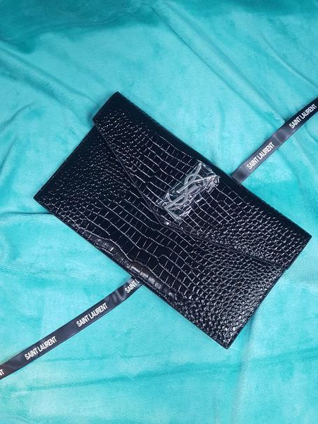 Saint Laurent logo plaque clutch bag