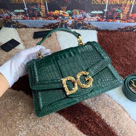 Dolce & Gabbana Amore Shoulder Bag In Crocodile Leather