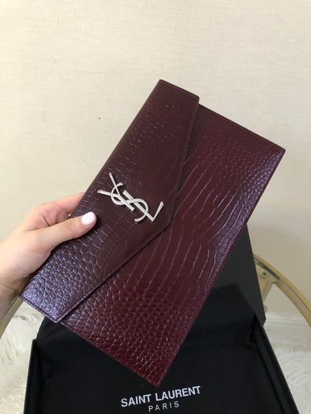 Saint Laurent logo plaque clutch bag