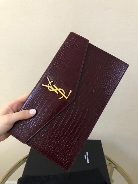 Saint Laurent logo plaque clutch bag