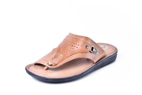 Sandale hommes tabac 2 100% cuir