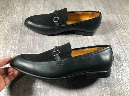 Chaussures hommes noir daim  A14-bz