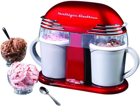 Siméo Ice Machine PF200 Red 😍😋 آلة صنع الآيس كريم المنزلية المزدوجة في وقت قصير للإستمتاع بأفضل أنواع المثلجات