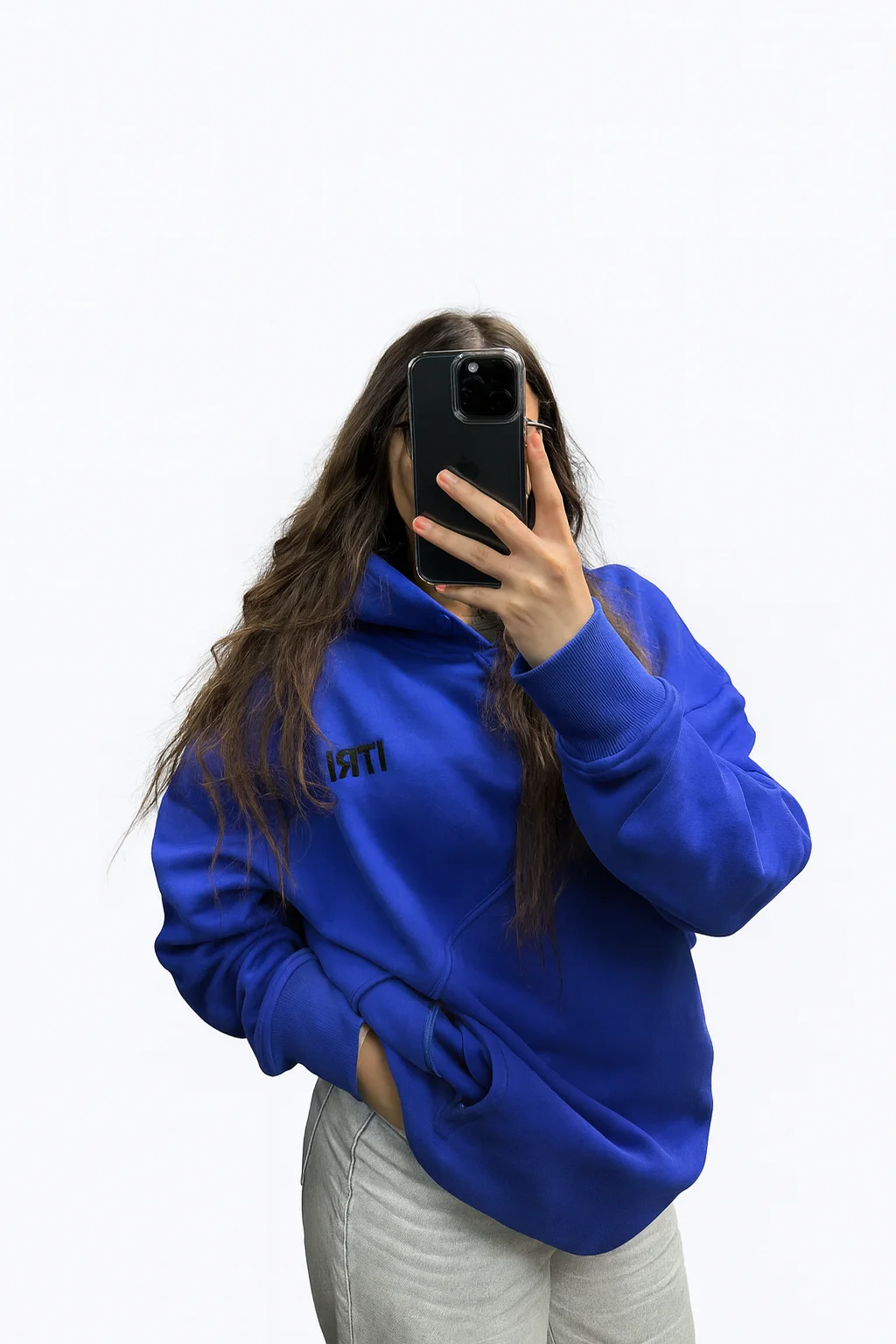 Blue hoodie without Logo